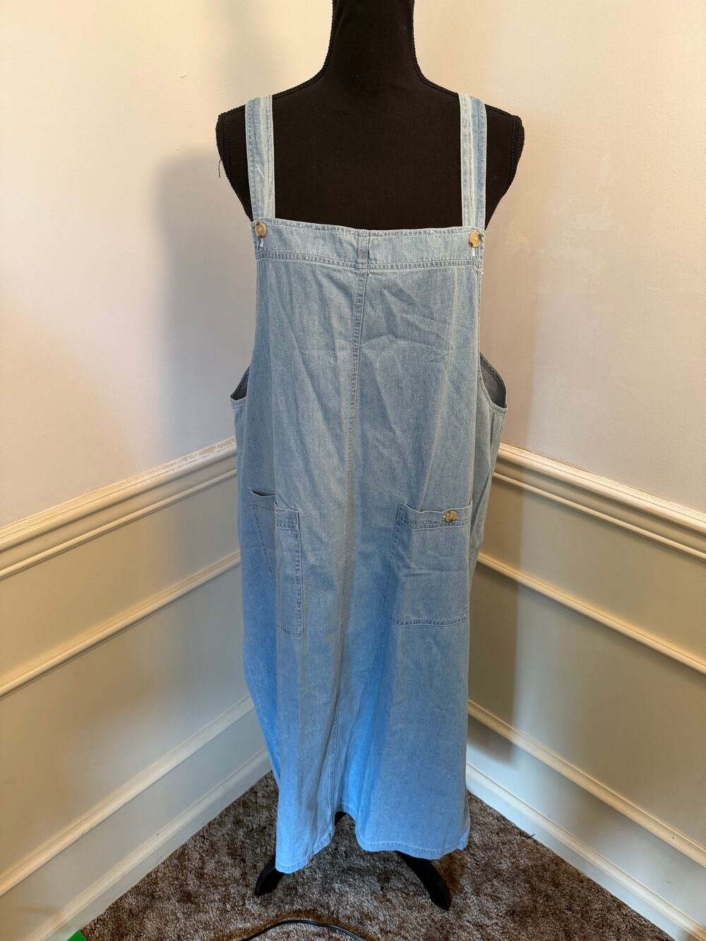 Vintage Mystic Blues Denim Overall Jumper Pinafore Dress Y2K Grunge Art Teacher